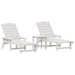 vidaXL Mobilier de jardin lounge 3 Pièces Blanc 38 x 38 x 46 cm
