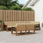 vidaXL Ensemble de canapés d'extérieur 7 Pièces Naturel et Beige