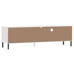 vidaXL Meuble TV avec pieds en métal Blanc Bois de pin massif OSLO