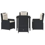 vidaXL Ensemble de salle à manger pour jardin 5 Pièces Noir polyrotin