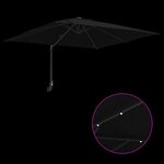 vidaXL Parasol de jardin Noir 248.5 x 247.5 x 160 cm tissu