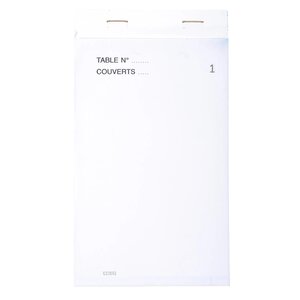 Bloc Maître D'hôtel 50 Feuillets Autocopiants Numérotés En Dupli - Format 9 5x17 Cm - Blanc - X 50 - Exacompta