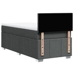 vidaXL Sommier à lattes de lit et matelas Gris foncé 90x190 cm Tissu