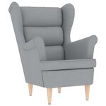 vidaXL Fauteuil avec repose-pied Gris clair Tissu