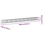 vidaXL Panier gabion avec couvercle 900x100x50 cm fer galvanisé