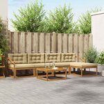 vidaXL Ensemble de canapés d'extérieur 6 Pièces Naturel et Beige