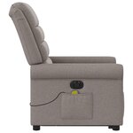 vidaXL Fauteuil inclinable de massage électrique Taupe Tissu