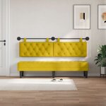 vidaXL Tête de lit suspendue Avec lumière LED Jaune Velours