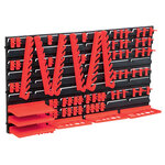 vidaXL Kit de stockage avec panneaux muraux 71 Pièces Rouge et noir