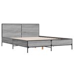vidaXL Cadre de lit sonoma gris 150x200 cm bois d'ingénierie et métal