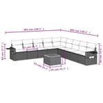 vidaXL Salon de jardin 10 Pièces avec coussins noir résine tressée