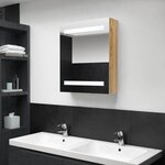vidaXL Armoire de salle de bain à miroir LED chêne 50x14x60 cm