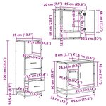 vidaXL Ensemble de mobilier de salle de bain 3 Pièces Bois Ancien