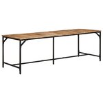 vidaXL Table à manger 220x90x75 cm bois de manguier massif brut