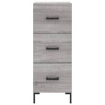 vidaXL Buffet Sonoma gris 34 5x34x90 cm Bois d'ingénierie
