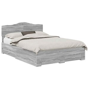vidaXL Cadre de lit Gris Sonoma 160 x 200 cm Bois d'ingénierie