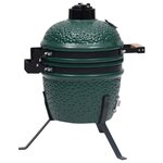 vidaXL Barbecue à fumoir Kamado 2-en-1 Céramique 56 cm Vert