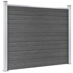 vidaXL Ensemble de panneau de clôture WPC 353x146 cm Noir