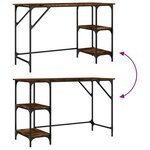 vidaXL Bureau chêne fumé 120x50x75 cm métal et bois d'ingénierie