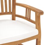 vidaXL Chaises de jardin lot de 2 avec coussins blanc crème Bois teck