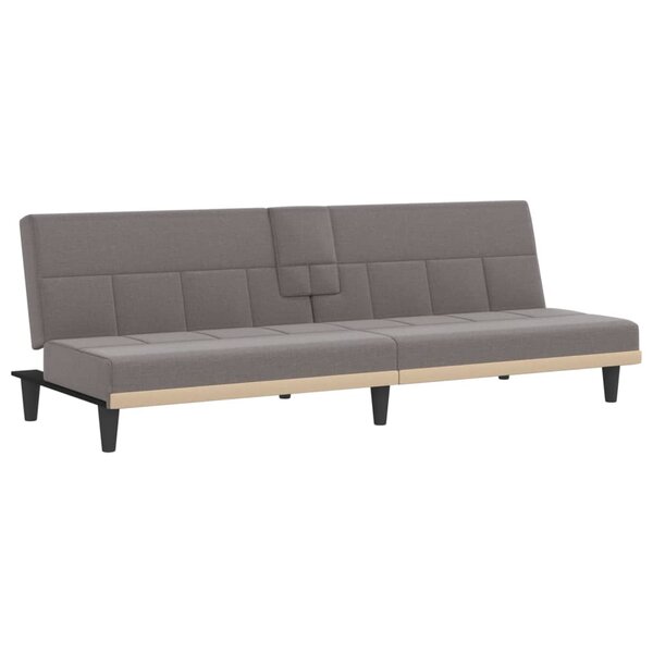 vidaXL Canapé-lit avec porte-gobelets taupe tissu