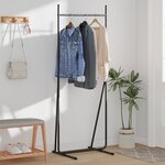 vidaXL Portant à Vêtements Noir Métal Moyen Portable Moderne Léger
