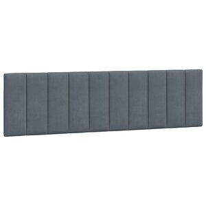 vidaXL Coussin de tête de lit Hanko gris foncé 180 cm velours