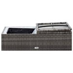 vidaXL Salon de jardin 2 Pièces avec coussins Résine tressée Gris