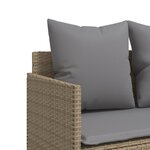vidaXL Salon de jardin avec coussins 5 Pièces beige résine tressée