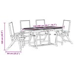 vidaXL Ensemble à manger de jardin 5Pièces bois d'acacia solide textilène