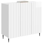 vidaXL Buffet Blanc brillant 89 x 34 5 x 82 cm Bois d'ingénierie