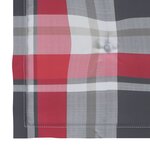 vidaXL Chaises de jardin lot de 4 et coussins à carreaux rouge Teck