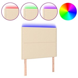vidaXL Tête de lit à LED Crème 80x5x118/128 cm Tissu