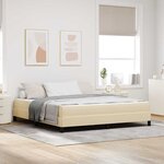 vidaXL Lit à ressorts avec matelas Crème 180 x 200 cm tissu