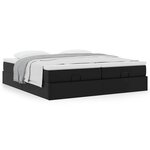 VidaXL Cadre de lit ottoman avec matelas noir 160x200 cm similicuir