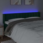 vidaXL Tête de lit à LED Vert foncé 183x16x78/88 cm Velours