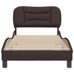 vidaXL Cadre de lit sans matelas Hvar marron foncé 90x190 cm tissu