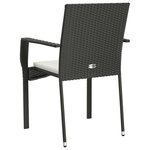 vidaXL Chaises de jardin 2 Pièces avec coussins Résine tressée Noir