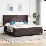 Lit Box Spring vidaXL avec Matelas en Brun Foncé  200x200 cm en Tissu