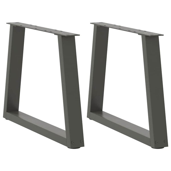 vidaXL Pieds de table basse en forme de V  2 pièces  anthracite  70 x (42-43 3) cm  acier
