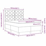 vidaXL Lit à ressorts avec matelas Gris clair 140 x 190 cm tissu