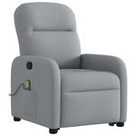 vidaXL Fauteuil de massage inclinable Gris clair Tissu