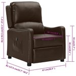 vidaXL Fauteuil inclinable électrique Marron Similicuir brillant