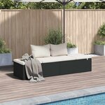 vidaXL Lit de jardin Noir 195x60 cm Résine tressée