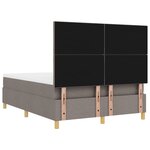 vidaXL Lit à ressort avec matelas et banc taupe 140x190 cm tissu