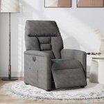 vidaXL Fauteuil inclinable électrique gris foncé tissu microfibre