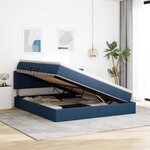 vidaXL Lit avec rangement et LED avec matelas Bleu 160 x 200 cm tissu