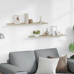 vidaXL Étagères murales 2 Pièces blanc et chêne sonoma 80x9x3 cm