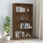 vidaXL Bibliothèque 4 niveaux Chêne marron 80x24x142cm Bois ingénierie