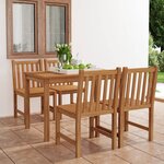 vidaXL Ensemble de salle à manger de jardin 5 Pièces Bois de teck solide